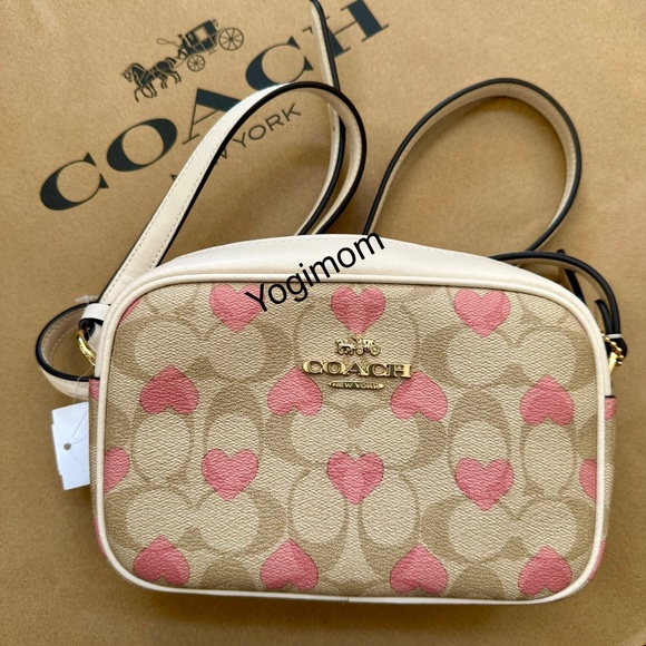 NWT Coach Mini Jamie Camera Bag In Signature Canvas With Heart Print CO940 - Picture 6 of 13